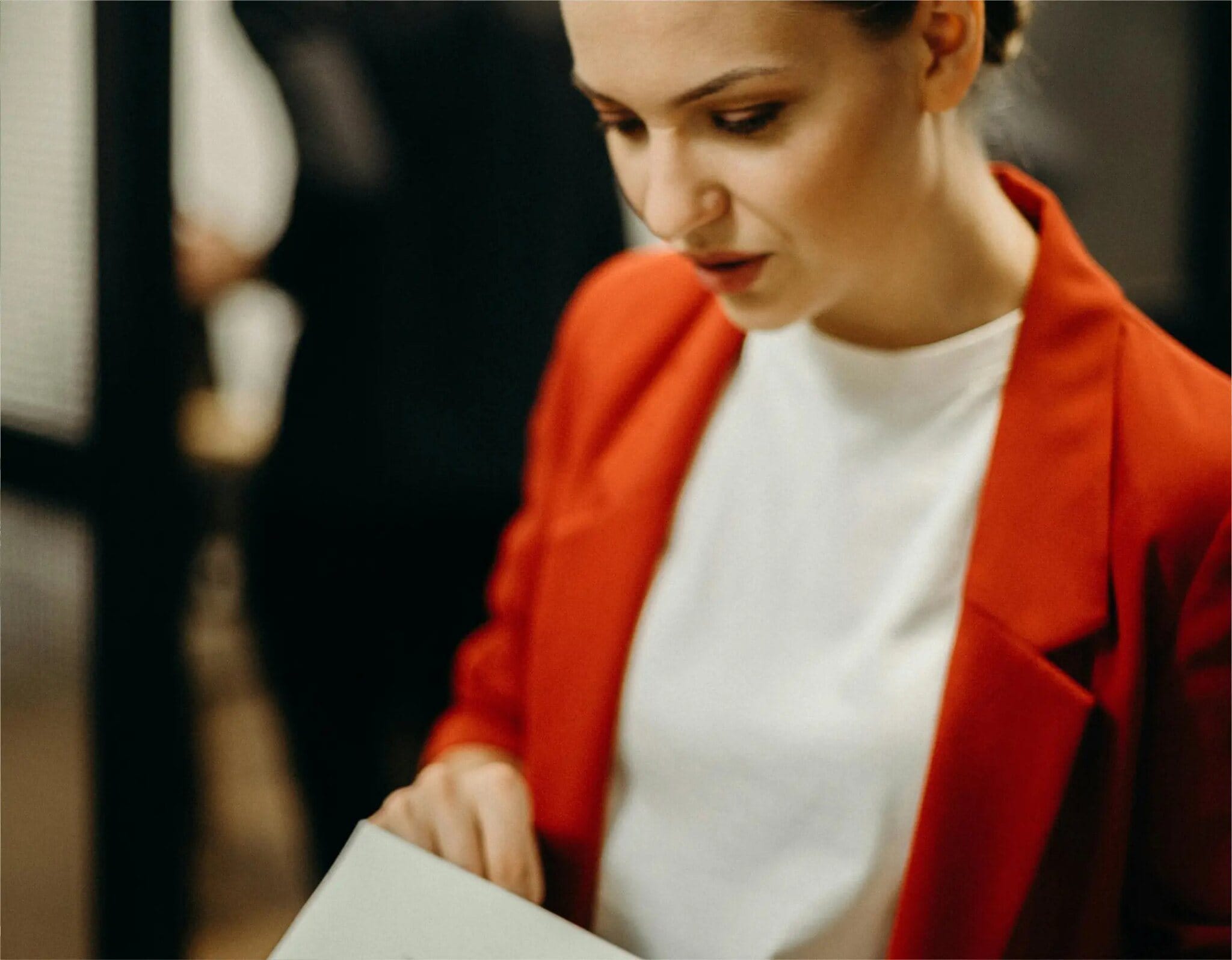 Founder reviewing documents
