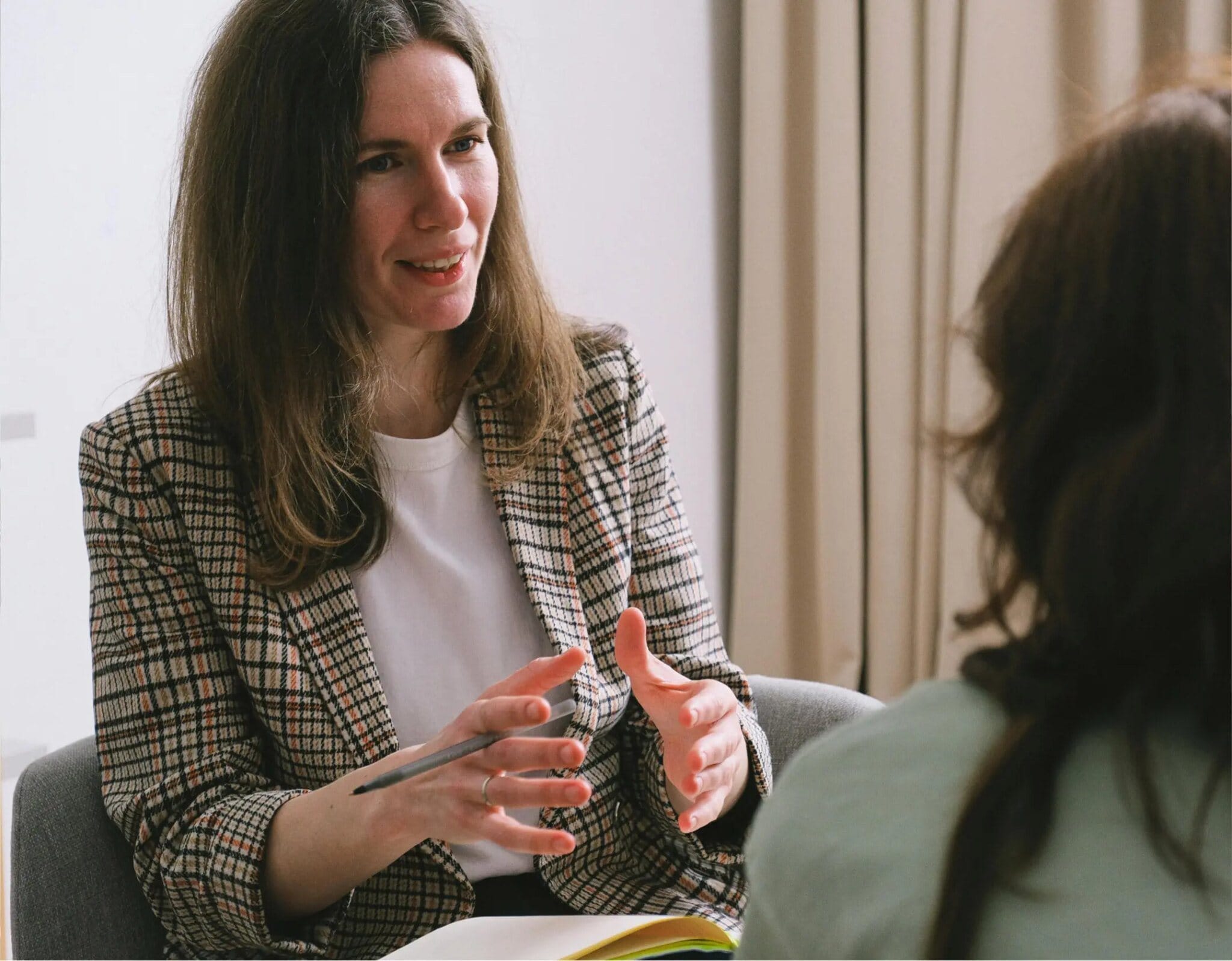Woman leading a discussion
